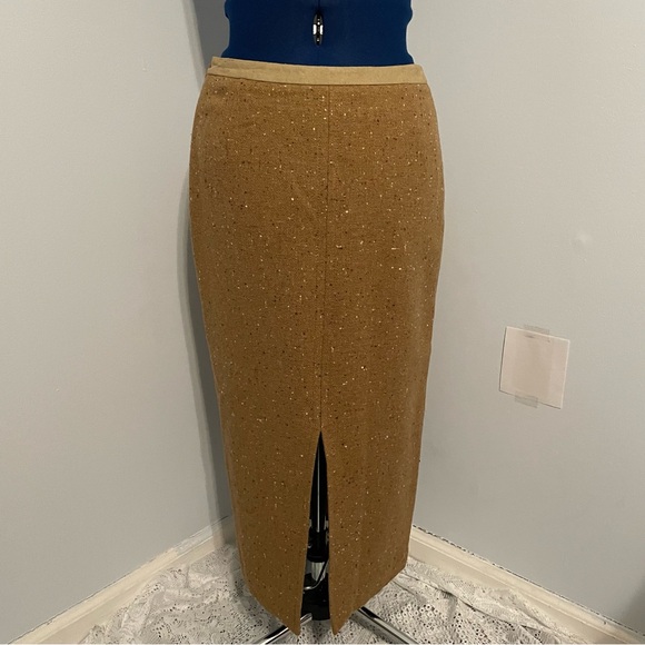 Vintage Tan Wool Skirt Size 4 - Picture 2 of 7